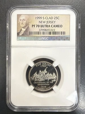 1999-S Clad Proof New Jersey State Quarter - NGC PF 70 Ultra Cameo - Image 1 of 2