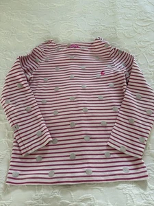Joules Pink White stripe size 5 polka dot Bunny NWOT - Picture 1 of 4