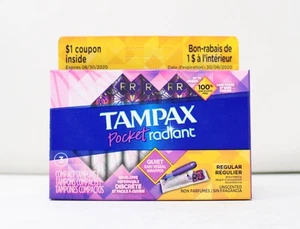 Tampax Pocket Radiant Regular Tampons Unscented 3 Count - Picture 1 of 1