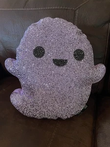 Halloween Geist Kissen Lila Glitzer Funkelt Home Strass Deko - Bild 1 von 7