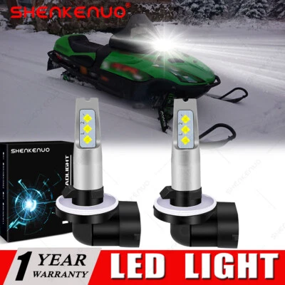 White LED Headlight for Arctic Cat ZR 440 500 600 700 800 900 Snowmobiles bulbs - Image 1 of 4