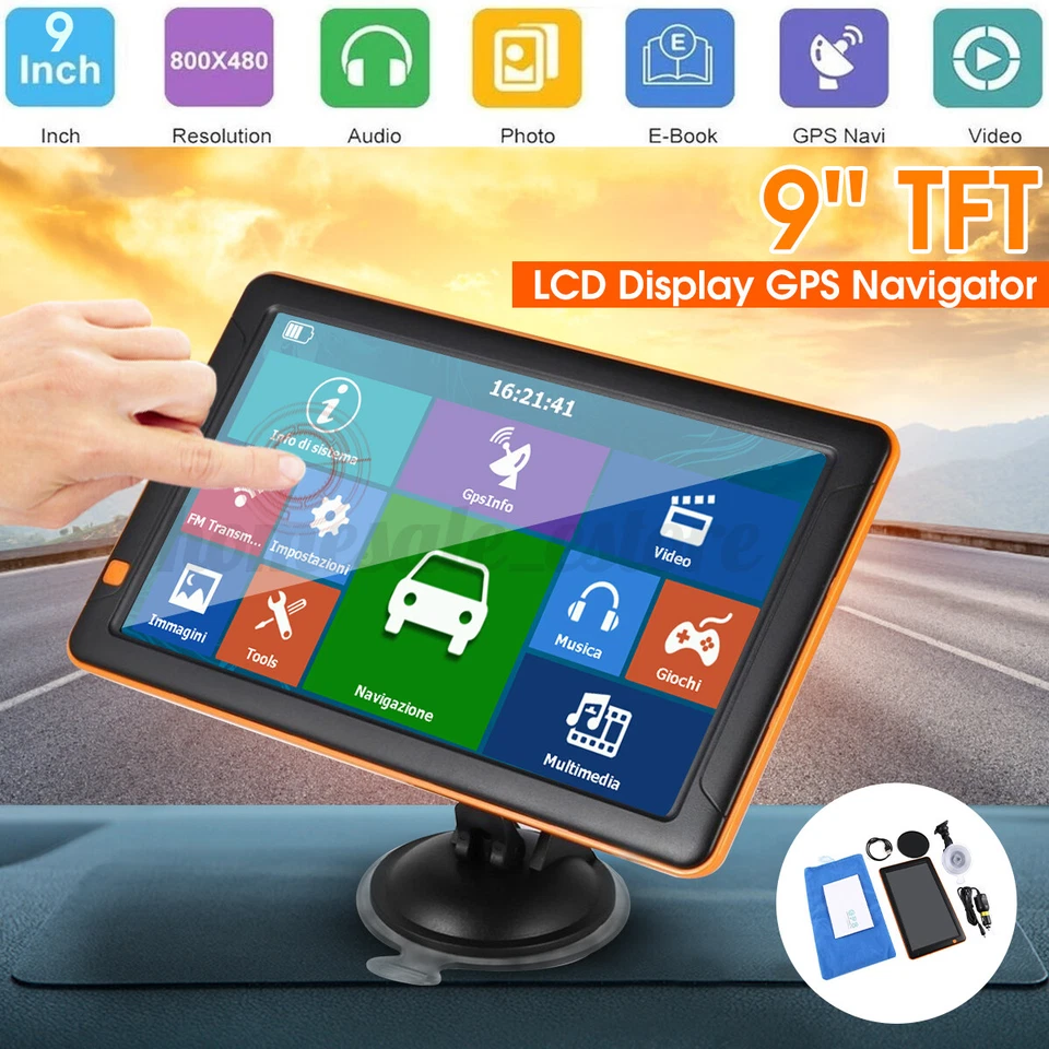 9" Car GPS Navigation TFT Free Maps 8GB+256MB Navigator Sat Nav HD LCD Display - Image 1 of 4