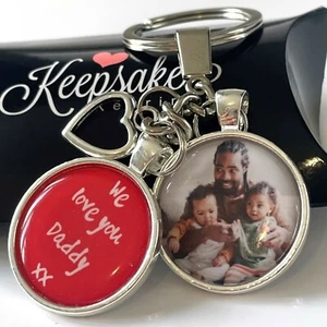 Personalised Photo Keyring Love You Daddy Dad Grandad Birthday Present Gift - Picture 1 of 3