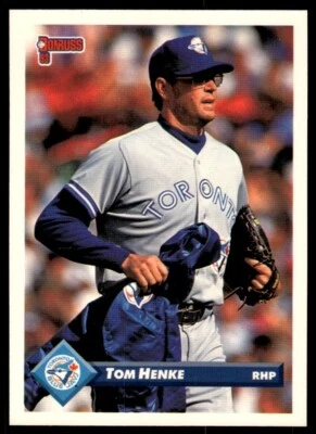 1993 Donruss Baseball Card Tom Henke Toronto Blue Jays #723 - Image 1 of 2