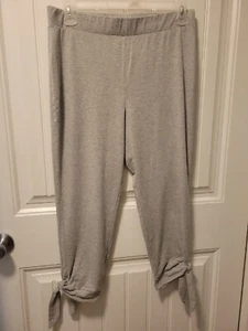 AVON Cropped Legging W/ Adjustable Leg Ties Heather Gray Women's Size L 12-14 - Picture 1 of 4