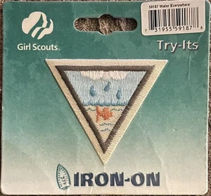 Insignia Brownie Retirada de las Girl Scouts Agua en Todas Partes Prueba-Su Parche Hierro Marrón - Imagen 1 de 2