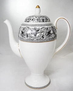 FLORENTINE BLACK by Wedgwood Coffee Pot NEW NEVER USED made in England - Picture 1 of 6