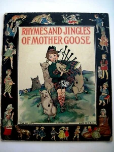 1922 Children's Book "Rhymes And Jingles of Mother Goose" "Eulalie" Linenlike * - Picture 1 of 11