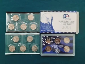 2001 State Quarter PDS Set  Proofs with BU P&D! 15 Coins!  NV NE CO ND SD!  Z4 - Picture 1 of 2
