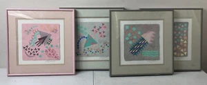 Set Of 4 Rick Tunkel Fabric Art 1985. Rm1 - Picture 1 of 9