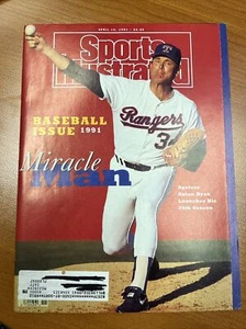 NOLAN RYAN SPORTS ILLUSTRATED BASEBALL ISSUE 1991 MIRACLE MAN APRIL 15TH RANGERS - Picture 1 of 1
