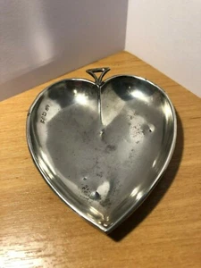 Antique Solid Silver Heart Shaped Dish - Picture 1 of 4