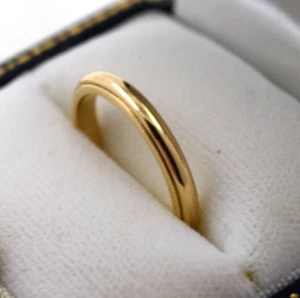 Tiffany & Co. 18K 750 Milgrain Wedding Band 2.5mm Size 6 ½ - Picture 1 of 6