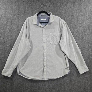 Tommy Bahama Mens XL Coastline Cord Thin Ribbed Corduroy Gray Button Shirt - Picture 1 of 13