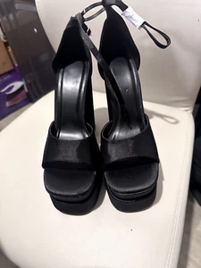High Heel black Platform Sandals UK 6 New - Picture 1 of 3