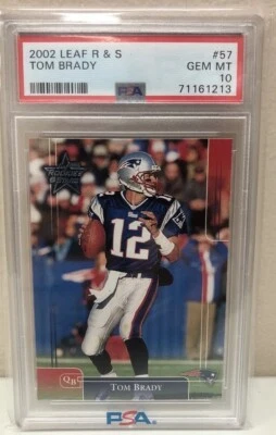 2002 Leaf 新秀和明星 Tom Brady #57 PSA 10 宝石完好 — 第 1/2 张图片