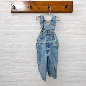 Vintage Gap Kids XXS Distressed Carpenter Denim Bib Overall 100% Cotton Wide Leg - Picture 1 of 8