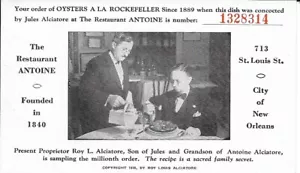 The Restaurant ANTOINE 1938 Postkarte New Orleans Austern a la Rockefeller - Bild 1 von 4
