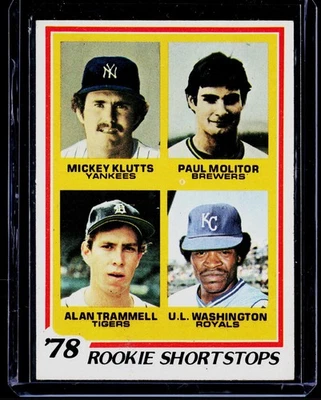 1978 年 Topps #707 1978 新秀短帮 Paul Molitor / Alan Trammell RC — 第 1/2 张图片