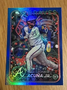 2024 Topps Holiday Mega Box Ronald Acuna Jr. Blue Metallic Glitter #H100 Braves - Bild 1 von 2