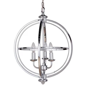 Craftmade 40133 Chrome Berkeley 3-Light 17"W Single Tier Cage Chandelier - Picture 1 of 1