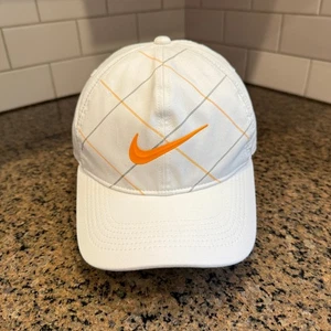 Nike Classic99 Dri FIT Hat White Orange Plaid Golf Baseball Cap - Picture 1 of 10