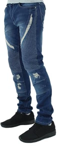 Denim King Men’s Slim Fit Stonewash Blue Jeans Urban Designer Streetwear - Picture 1 of 4