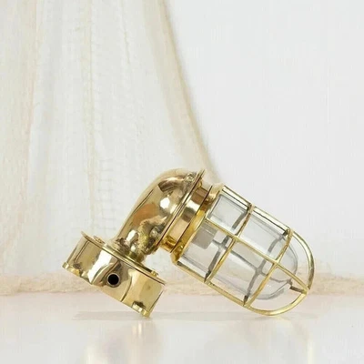 Antique Nautical Solid Brass Wall Light Fixture Vintage Maritime Light - Image 1 of 4