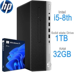 Computadora de escritorio HP Intel i5-8500 32 GB DDR4 1 TB SSD Win11 Pro WiFi 6 DVD - Imagen 1 de 13