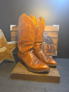Vintage J. Chrisholm Western Leather Cowboy Boots 9D - Picture 1 of 11