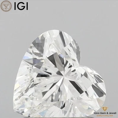 Heart Shape CVD Lab Grown Diamond 1.00 CARAT F Color VS1 Clarity IGI Certificate - Image 1 of 4