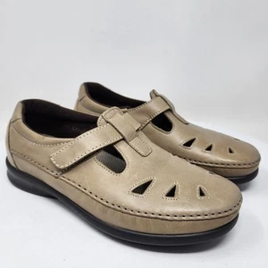 SAS Roamer Loafers Women 8 Wide Comfort Classic Tan Leather Adjustable USA Made - Imagen 1 de 13
