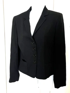 🖤LAUREN RALPH LAUREN GREEN LABEL WOMEN'S SINGLE BREAST BLACK BLAZER LINED 6 💼 - Picture 1 of 12
