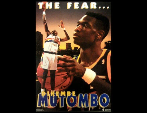 Dikembe Mutombo THE FEAR Denver Nuggets 1992 Costacos Brothers Original POSTER Cover