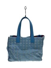 CHANEL tote bag MM New travel line nylon blue total pattern Used