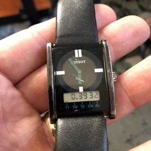 Vintage Tissot Two Timer D377 Working Analog Digital Swiss Wristwatch - Picture 1 of 4