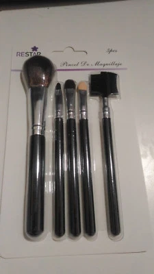 Set Di 5 Pennelli Professionali Per Il Trucco Oculari E Labbra - Immagine 1 di 2