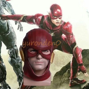 Cosplay Justice League The Flash Mask Barry Allen Helemt Halloween Props Latex - Picture 1 of 7