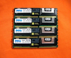 Genuine Dell 16GB Kit (4x4GB) PC2 5300F 667 2Rx4 DDR2 PowerEdge 2950 2900 Memory - Picture 1 of 1