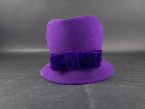 Vintage 1950's Neumann Endler Wool Women's Ladies Hat Purple Ribbon - Picture 1 of 7