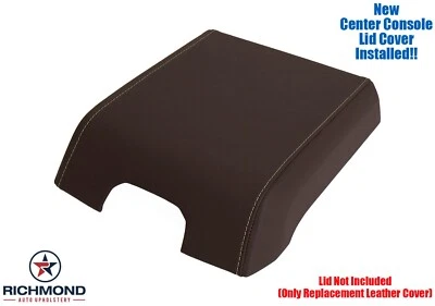 Ford F-150 XLT F150 2015-2020 - Cubierta de tapa de consola central de cuero genuino, marrón Foto 1 de 4
