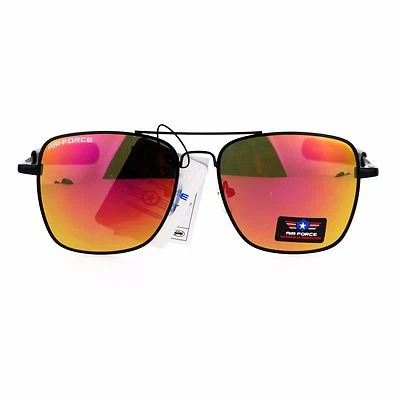 Gafas de sol de la Fuerza Aérea unisex cuadradas marco de metal bisagra de resorte UV400 Foto 1 de 4