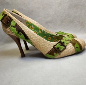 Naughty Monkey grün & braun Größe 10 Out Of Line 3 Pumps - Bild 1 von 11