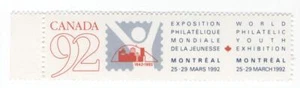 Poster stamp, World Philatelic Youth Exhibition, Montreal, Quebec, 1992, MNH - Picture 1 of 1