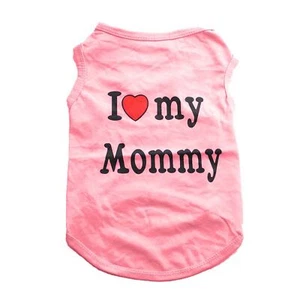 Lovely I Love My Daddy Mommy Small Dog Pet Cotton Clothes Sleeveless Vest as - Picture 1 of 18