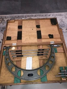 Mitutoyo 104-152A Outside Micrometer 12"-16" Anvil Set Standards in Wood Box - Picture 1 of 8