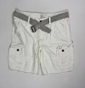American Eagle Cargo Shorts Mens 38 White Ripstop NWT Classic Length Pockets - Picture 1 of 11