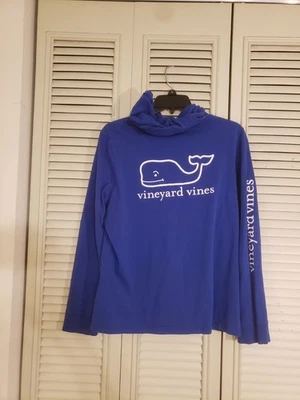 Camisa con Capucha Azul Vineyard Vines Para Mujer Talla Grande Bolsillo de Ballena Camisa con Capucha Foto 1 de 4