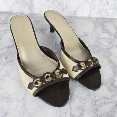 Aerosoles Kitten Heels Women 9 Extravagant Brown Tan Gold Hardware Preppy Office - Image 1 of 4