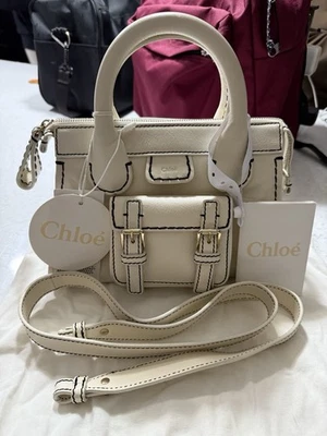 Chloé CHLOE EDITH MINI TOP HANDLE BAG LEATHER White NEW 100% AUTHENTIC Discount - Image 1 of 4